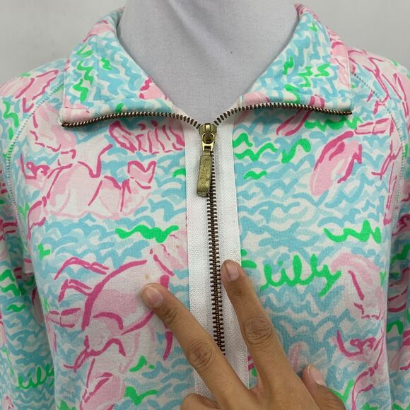 Lilly Pulitzer Top Women XS Extra Small Skipper Popover UPF 50 Half Zip Pullover - Picture 3 of 12